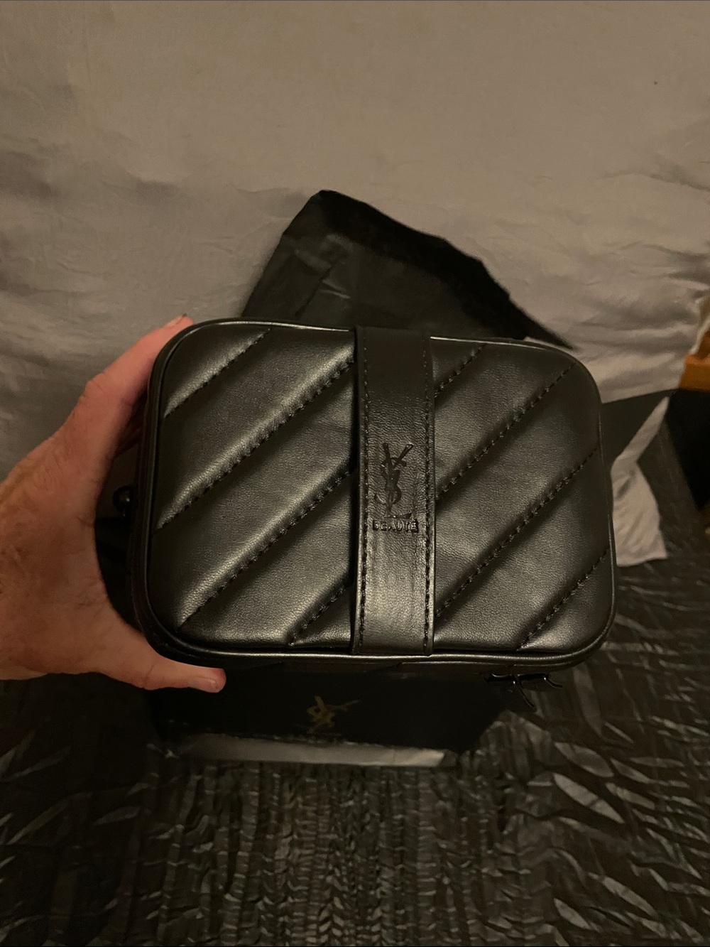 Yves Saint Laurent Black Quilted Leather Vanity Case - Picture 3 of 17